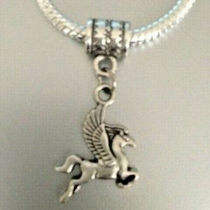 "Pegasus" Silver Plated Dangling Charm Bead For European Style Charm Bracelets